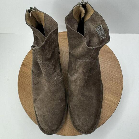 Brown UGG Womens Suede Heeled Ankle Boots With Back Zipper Size 9 Pre-Owned Leat - Picture 5 of 10